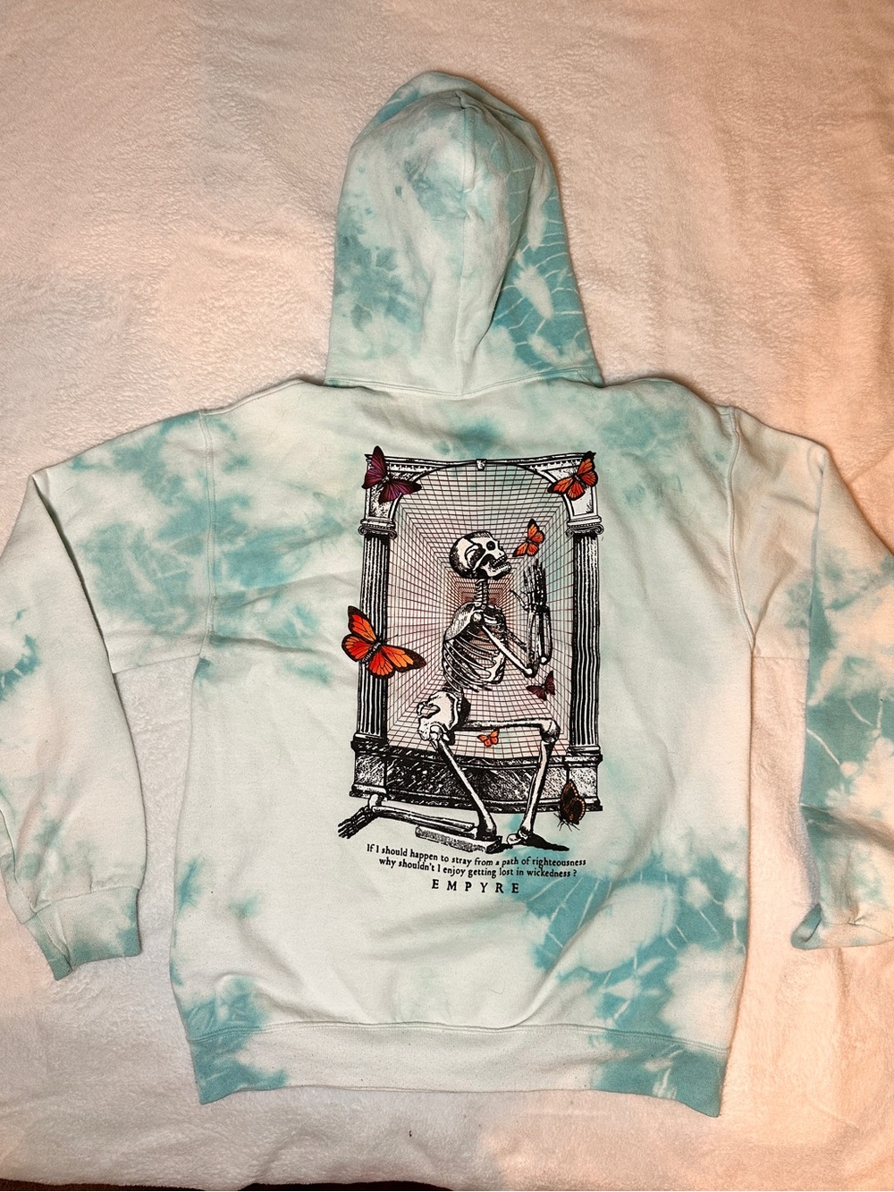 EMPYRE Skeleton with Orange and Purple Butterflies Hoodie